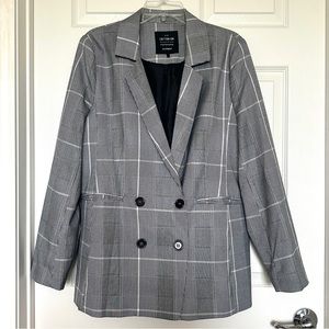 Double Breasted Plaid Blazer